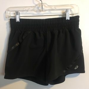 Black ASICS Lined Running Shorts w Zipper Pocket